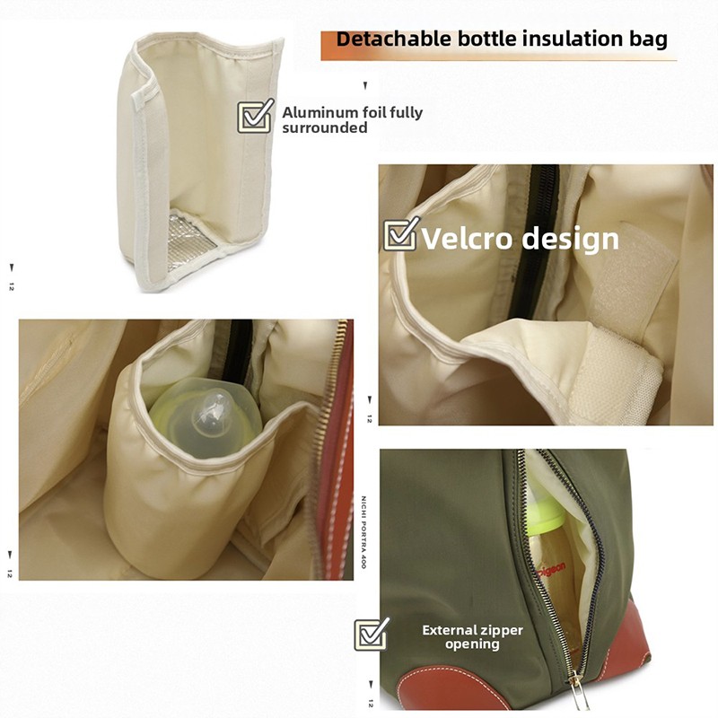 Handheld Beige Tote for Babies: Lightweight & Water Resistant with Wet-Dry Separation Feature