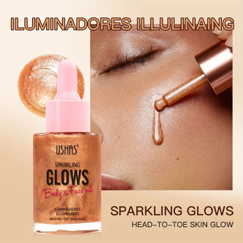 8-Colors Body Liquid HighlighterGlow Shimmer Highlighter Metallic Makeup- Contour Makeup for Cosmetics and Skincare 250813