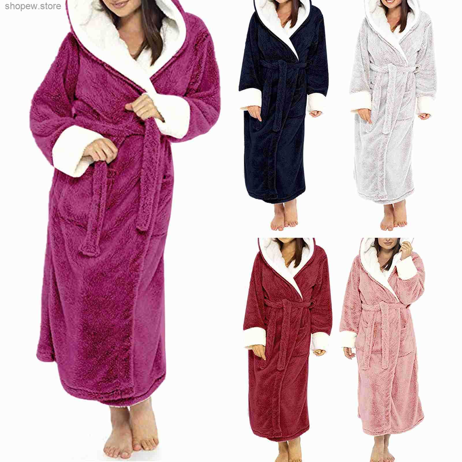 Thicken Warm Couple Style Flannel Robe Winter Long Slve Bathrobe Sexy Hooded Women Men Nightgown Lounge Slpwear Home Clothes S250814