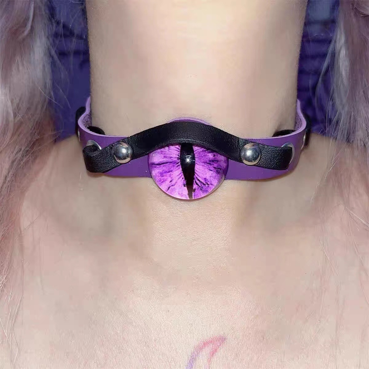 Gothic Style Demon Eye Choker Necklace for Women, Exaggerated Necklace, Halloween Accessories, Niche High-End Clavicle Chain