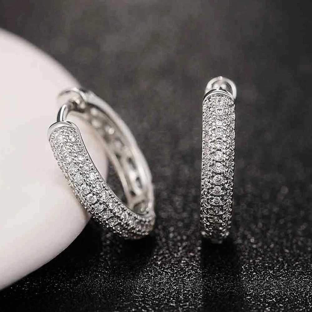 8 Silver Color CZ Hoop Earrings for Women Simple Style Ear Accessories for Teens Minimalist Gift Classic Jewelry XJ250814
