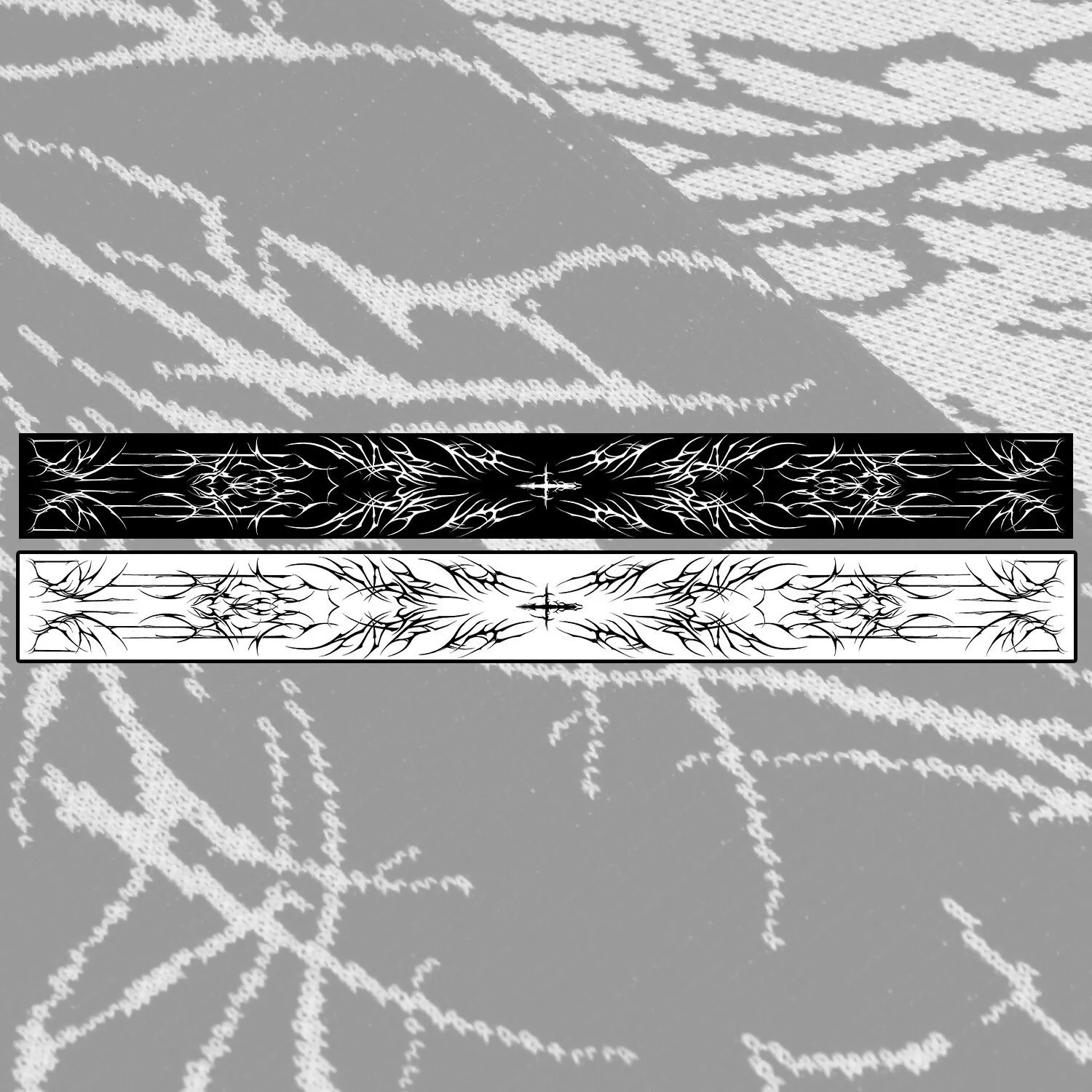 Fashion creative Gothic striped knitted womens scarf mens winter Y2K scarf apron black tassel luminous Kpop scarf women 250813