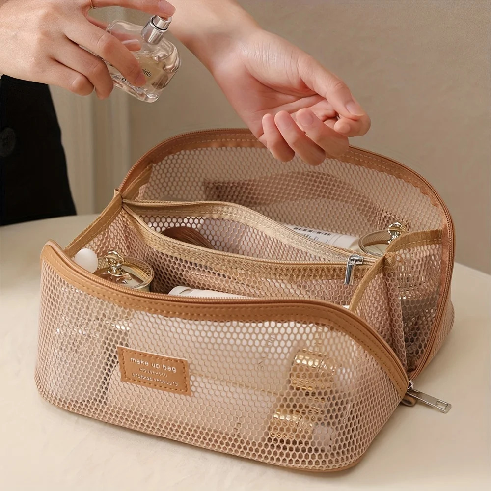Makeup Organizer Female Toiletry Kit Bag Make Up Case Storage Pouch Lady Box Cosmetic Bag Organizer Bag For Travel Zip 250812