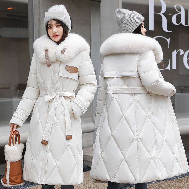 Warm Jacket Women Long Parka Coat New Winter Coats Slim Down Cotton Thick Jackets Fur Collar Outwear Parkas Female Clothes