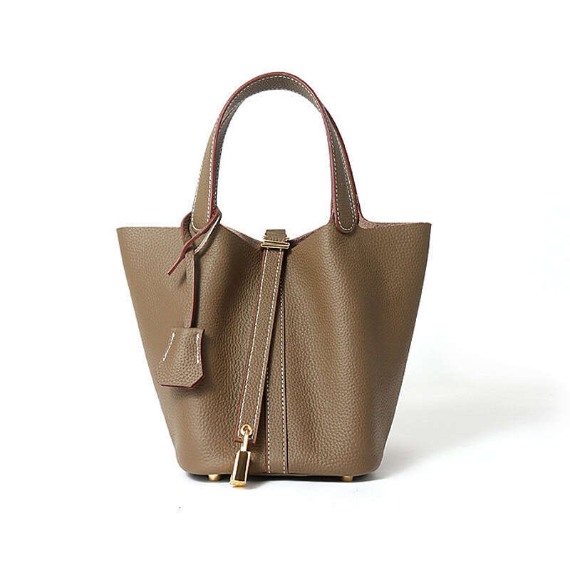 2025 New Bucket Tote Genuine Leather Handbag Mommy Bride Wedding Bag High-end Feel