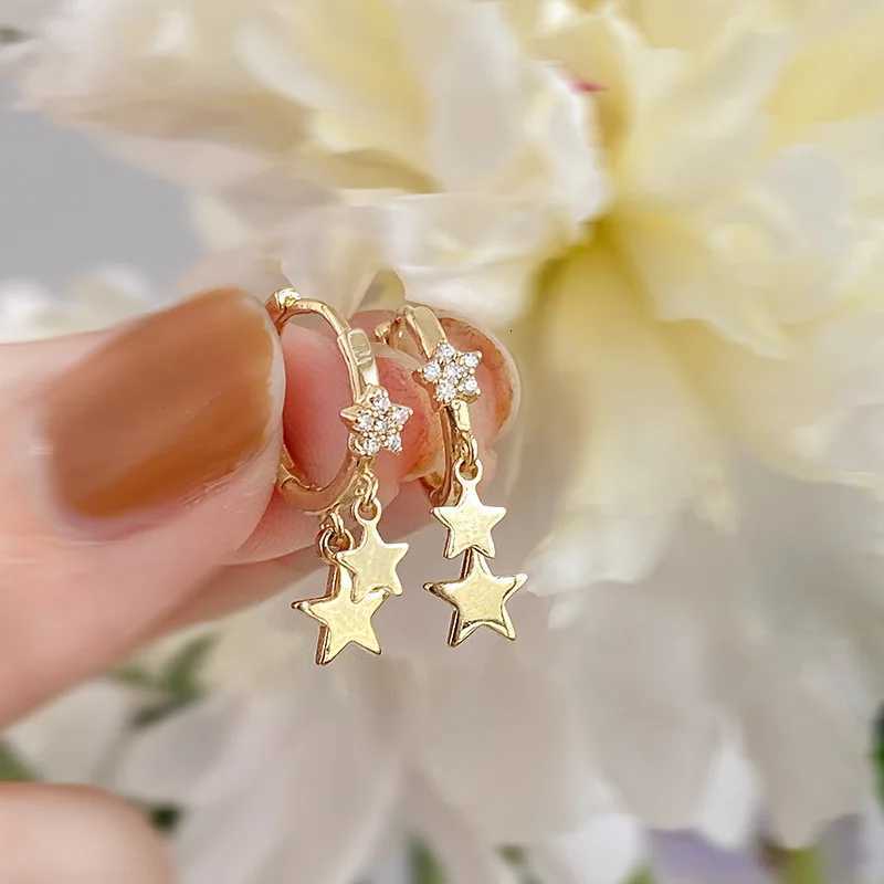 Fashion Small Simple Rhinestone Star Ear Buckle Hoop Earrings For Women Punk Cross Moon Sun Earrings Party Jewelry Wholesale XJ250814