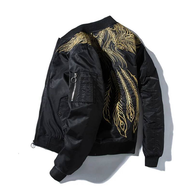 Phoenix Embroidered Jacket Sukan Baseball Jackets Youth Casual Bomber Coat Men 2025 Spring Autumn Korean Z1