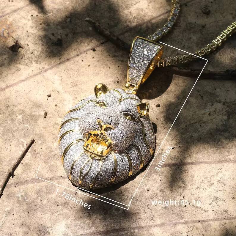 Hip Hop Iced Out 925 Sterling Silver Moissanite Rapper Style Big Bling Custom Luxury Jewelry Vvs Moissanite Pendant