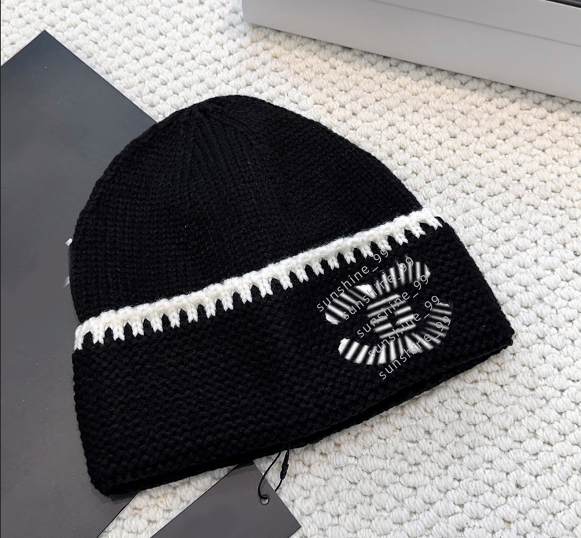 Designer Chanlle Beaine women's knitted cashmere hat thickened season beanie Casquette luxury men's cold hat stretch hat ski warm hat