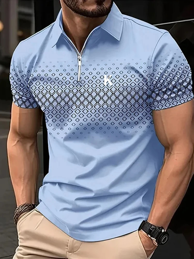 Mens Golf Shirt Polo Shirt Casual Quarter Zip Short Sleeve T Shirt Fashion Casual Zipper Summer Spring Regular Fit Golf Shirt 250813