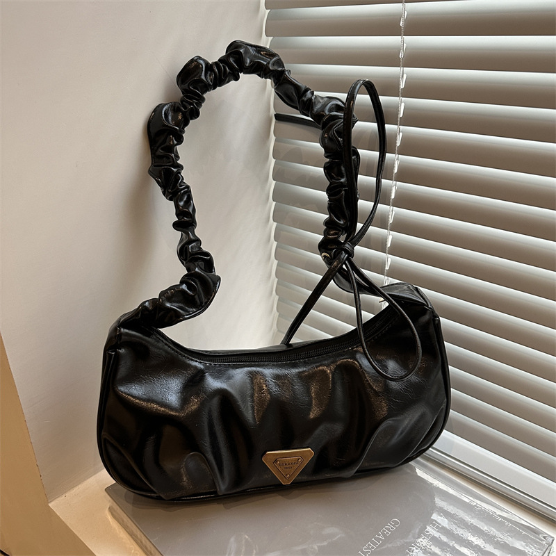 High - value super - popular niche pleated bags for women 2025 style fashionable and versatile cross - body bags hot - selling single - shoulder under