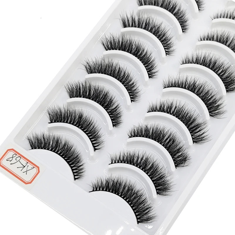10 pairs fluffy faux mink eyelashes natural long false eyelash handmade volume 3d lashes makeup cils cilios 250811
