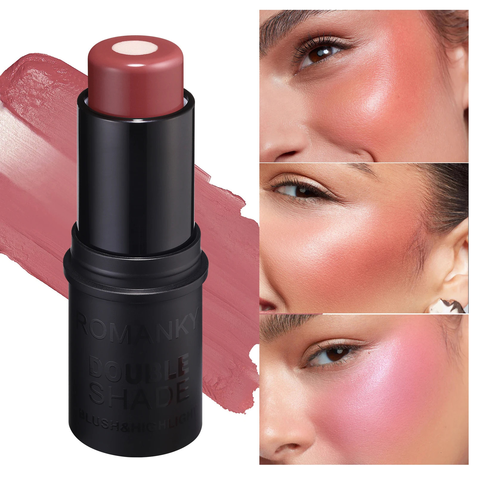 2in1 Solid Blush Stick Matte Luminous Core Multifunctional Blush Orange Face Long Lasting Natural 250813