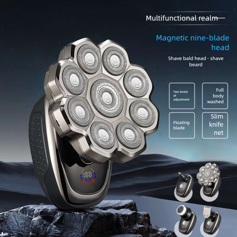 Electric high-power ultra-clean rechargeable whole body washable men's bald shaver