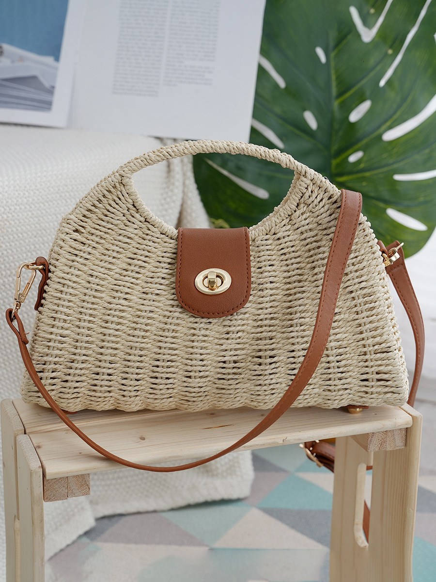 Luxury Brand Designer Bag Beach Vacation Style Beach Bag Summer New Artistic Retro Woven Bag Handheld Shoulder Crossbody Bag With Handle For Women