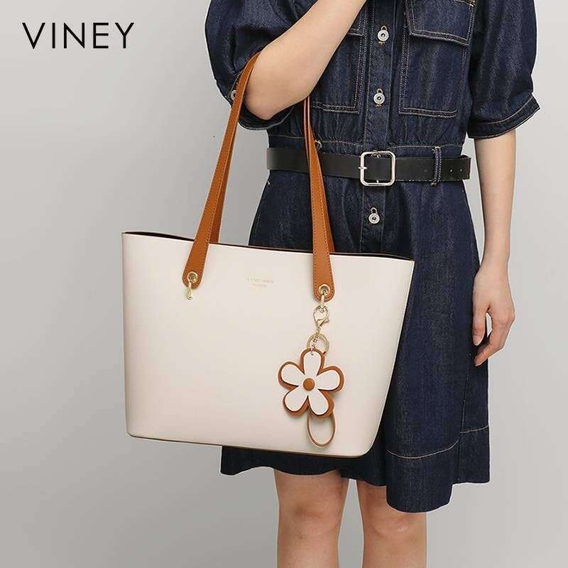VINEY Summer New Women's Bags Commuter Genuine Leather Tote Bag Large Capacity Handbag