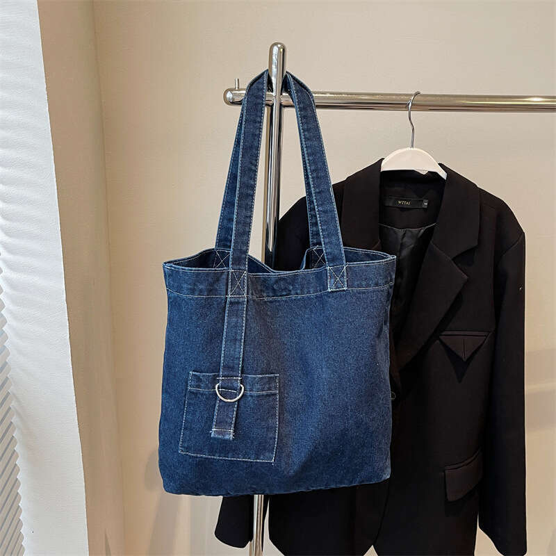 Denim Tote Bags Designer Women for Women New Large Capacity Shopping Shoulder Bag Simple Versatile Artistic Handbag