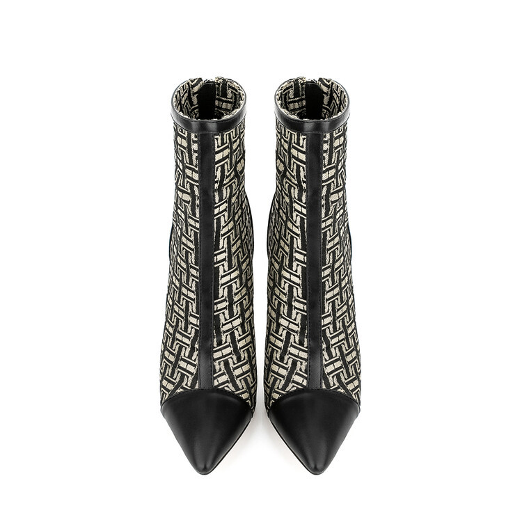 Chengdu Artisan Women's Stiletto Mesh Boots Pointed Toe 8cm/10cm/12cm Ultra-High Heel Breathable Ankle Boots with Rear Zipper