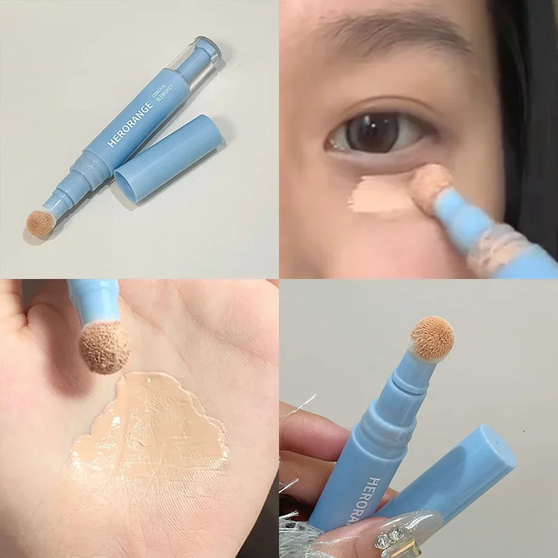 Soft Plush Head Concealer Pen Detail Covering Dark Circles Even Skin Tone Oil Control Foundation Face Holding Makeup 250813