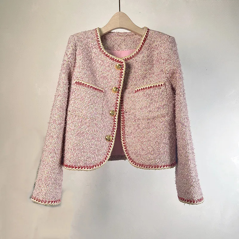 French Style Elegant Elegance-Style Coat Women Autumn Winter New Fashion Slim Tweed Blazer for Date and Best Friend