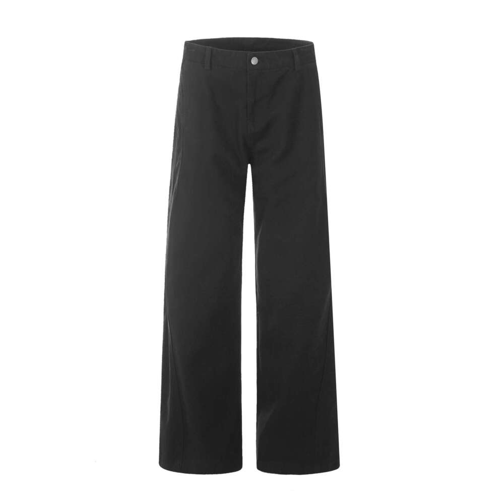 American Style Straight Simple Cargo Unisex Trendy Slim Casual White Men's Summer Long Pants B5