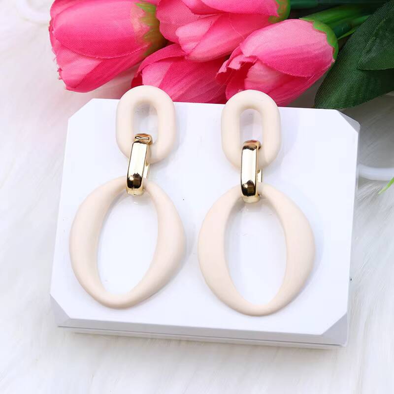 Acrylic Fashion Spray Paint Colorful Pendant Exaggerated Trendy Earrings for Women Uionen 802
