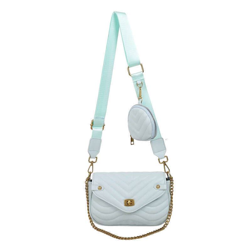 Fashion 2025 New Trendy Women's Mother-Daughter Chain Shoulder Internet Celebrity Textured Quilted Small Square Bag