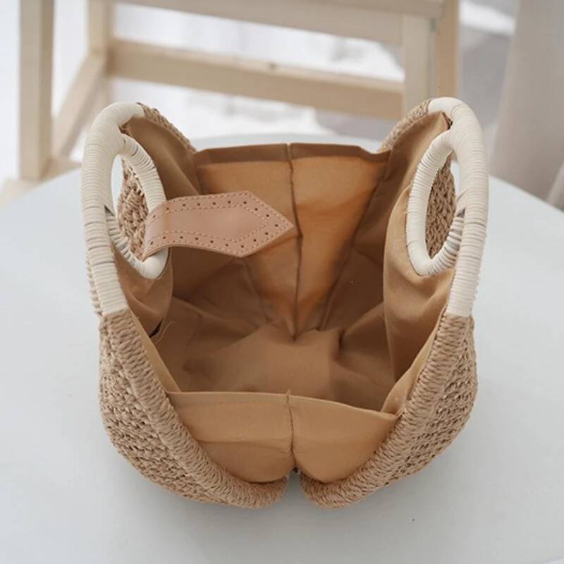Casual Straw Woven Spherical Top-Handle Bags Retro Personality Fashion Popularity High Quality Handbag for Women Summer New high-quality