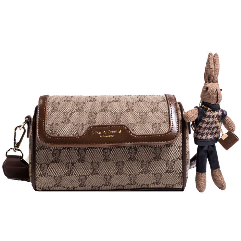 with Beibao Canvas PU Embroidery Small Square Bag for Women 2024 New Single Shoulder Crossbody Casual