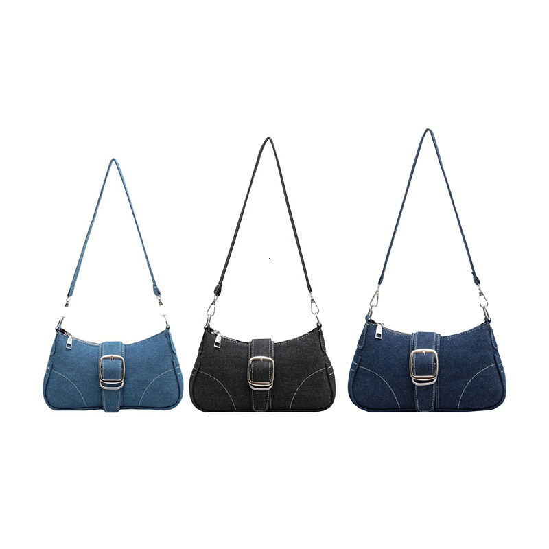 High-End Denim Canvas for Women New Trendy Shoulder Chain Crossbody Small Square Bag