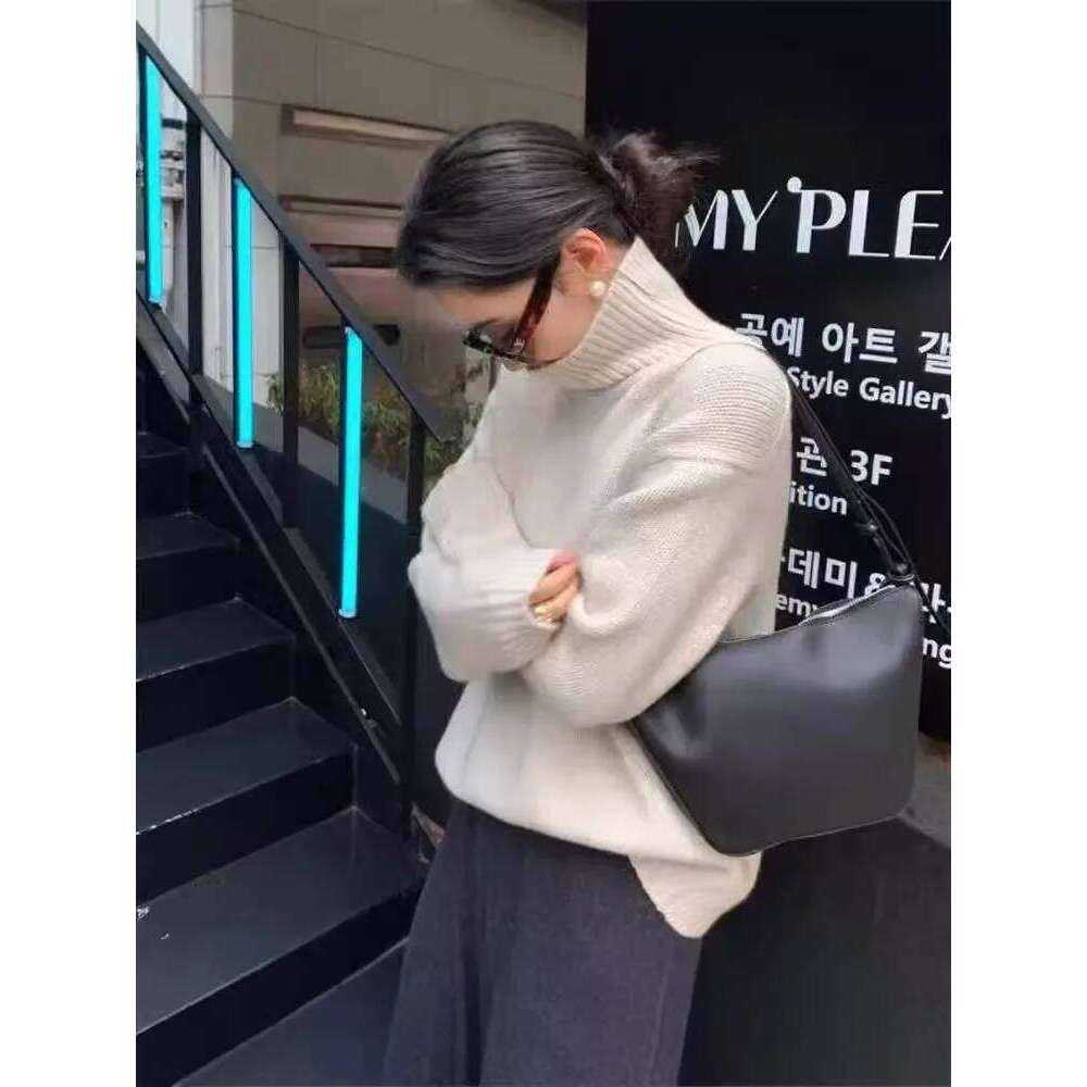 2024 Autumn/Winter New 100% Cashmere Women's Turtleneck Loose And Thick Knit Sweater To Wear 20250809