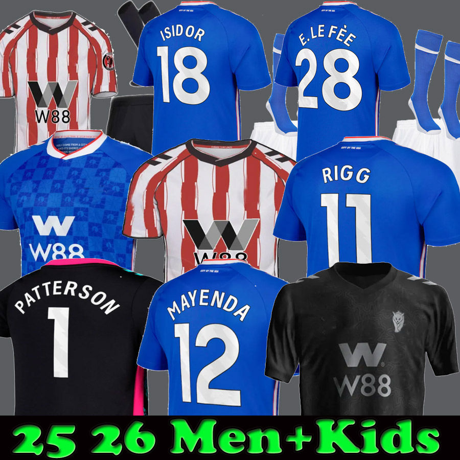 25 26 sunderlandS soccer jersey Adingra Sadiki Diarra Isidor AWAY Mayenda Rigg ROBERTS ba CLarke 2025 2026 football shirts men kids kit E. Le Fee BROWNE BROWNE