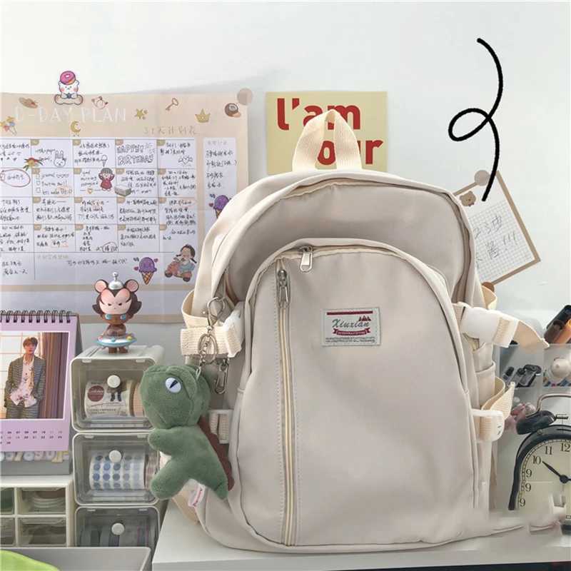 Fashion Women Backpack For Teenagers Black Portable School Bag Female Business Travel Backpack Girls Waterproof Nylon Backpack XJ250814