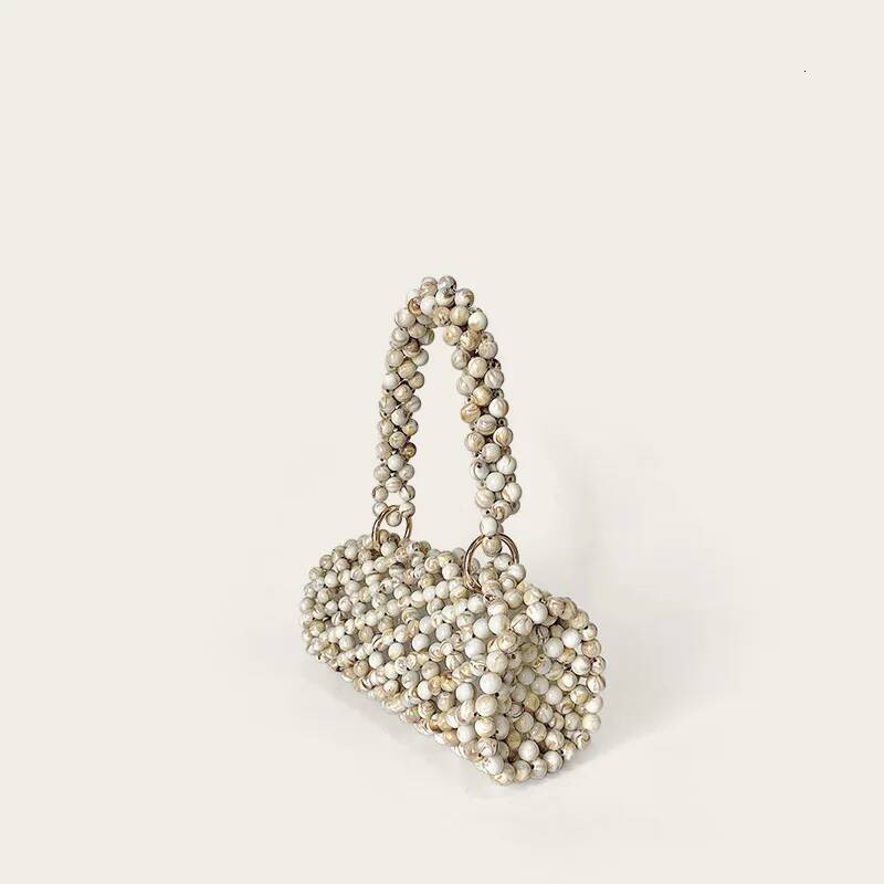 Meet You Summer Vintage Acrylic Hand Beaded Fashion Hollow Out Design Women's Evening Party Purse Female Beach Bag high-quality