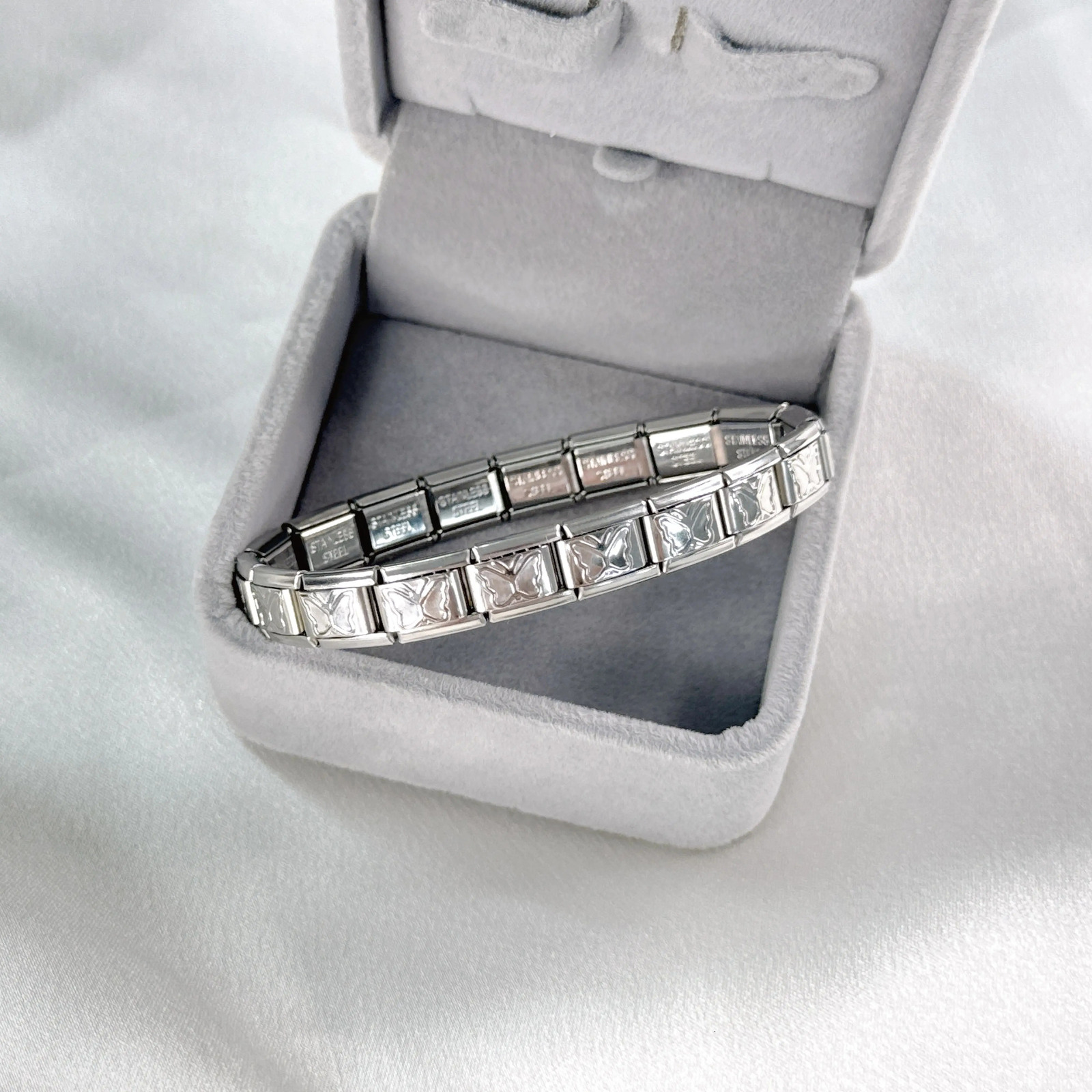 High Quality Fashion WomenS Bracelet Stainless Steel Bracelet Jewelry 9mm Wide Italian Elastic Charm Birthday Gift 250812