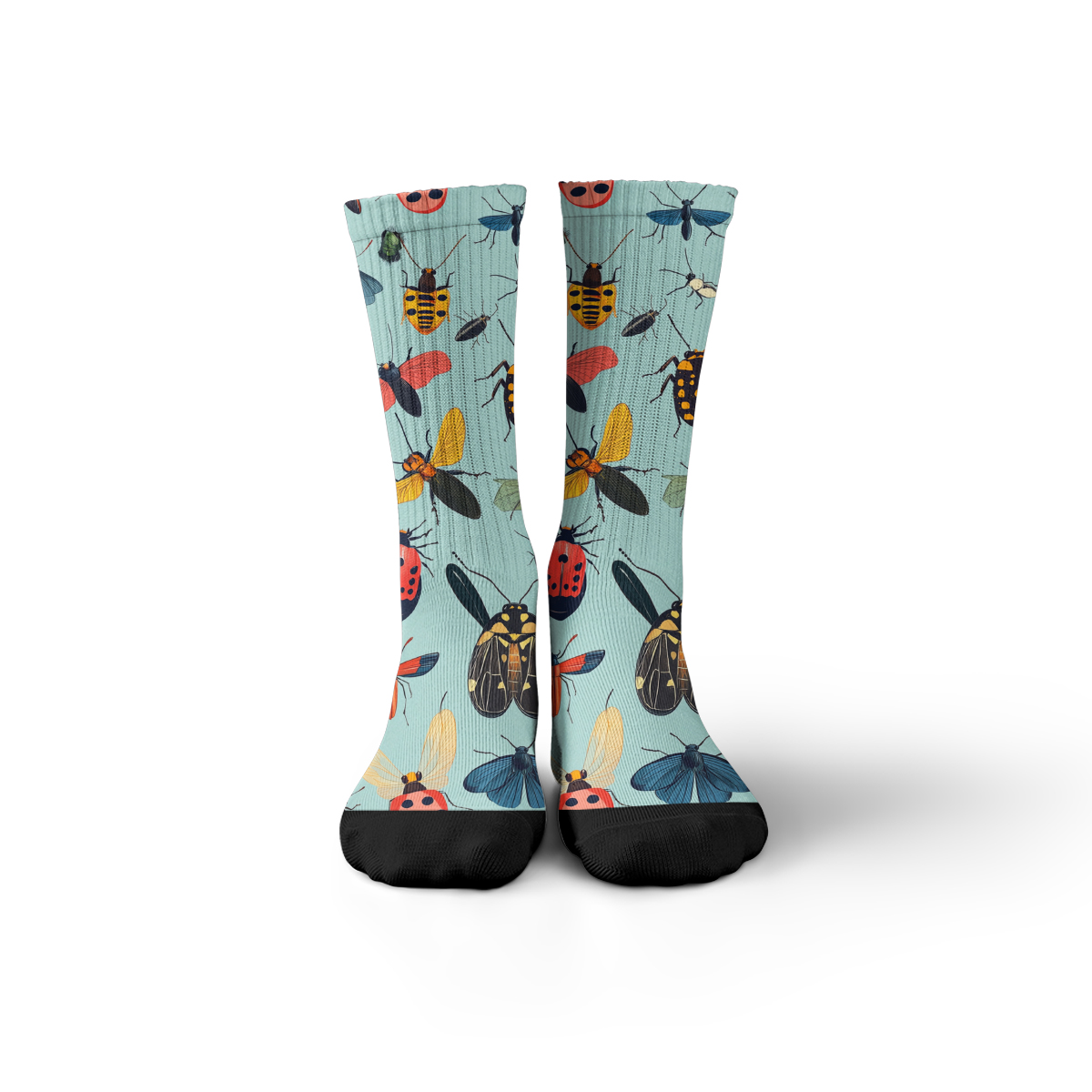 Colorful Insect Pattern Unisex Tube Designer Socks C146