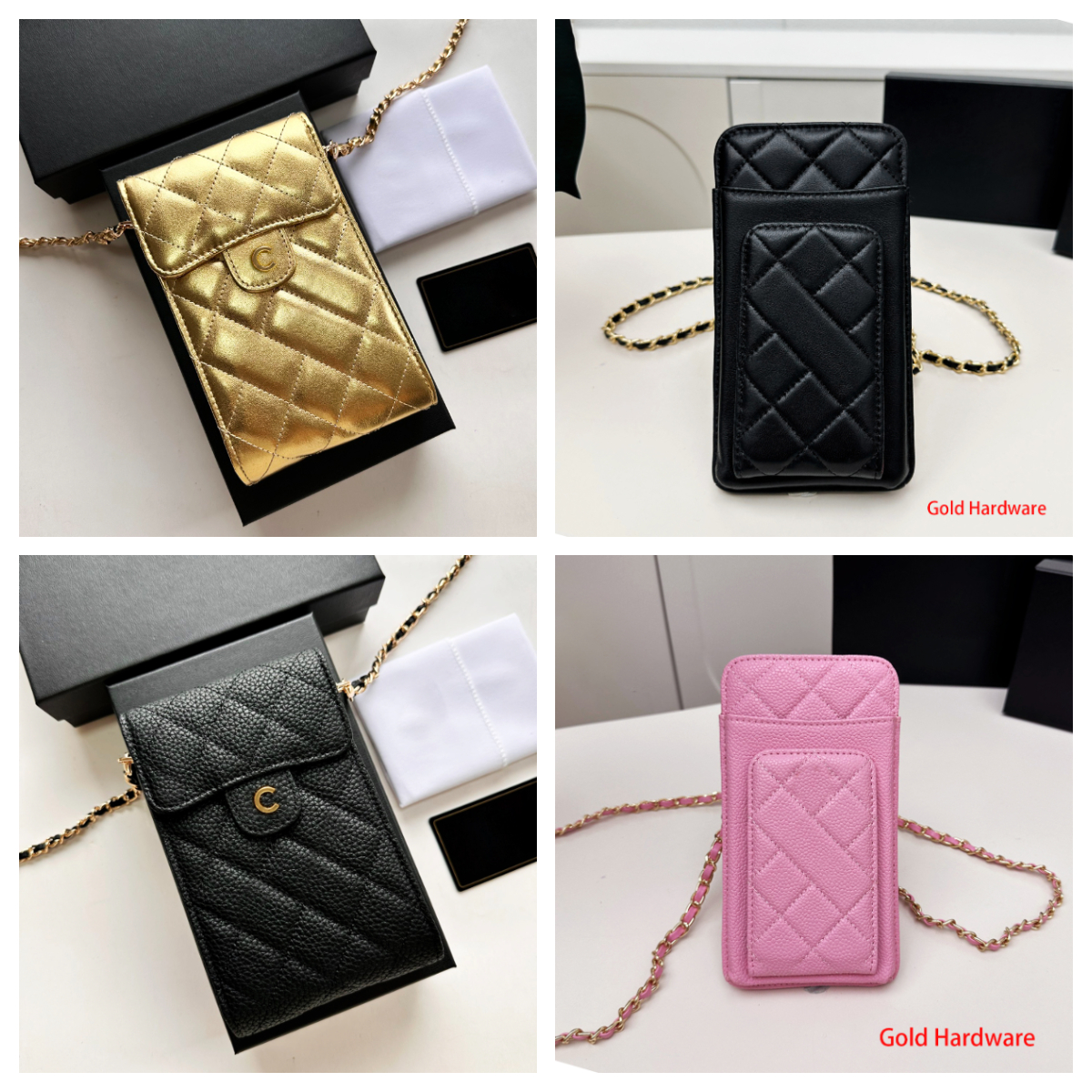 Designer Cell Phone Bag Phone Women Chain Crossbody Mini Flip Top Cellphone Pouch Caviar Texture Wallet Shoulder Bag Portable Coin Purse Leather Dhgate Bag