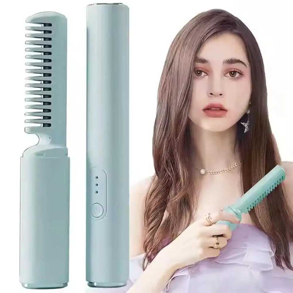 Hair Straightener Brush 3 Levels 60s Anti-Scald Heat Constant Straightener Cordless Brush Heating Up Hot Temperature Comb B9Y7 W250814