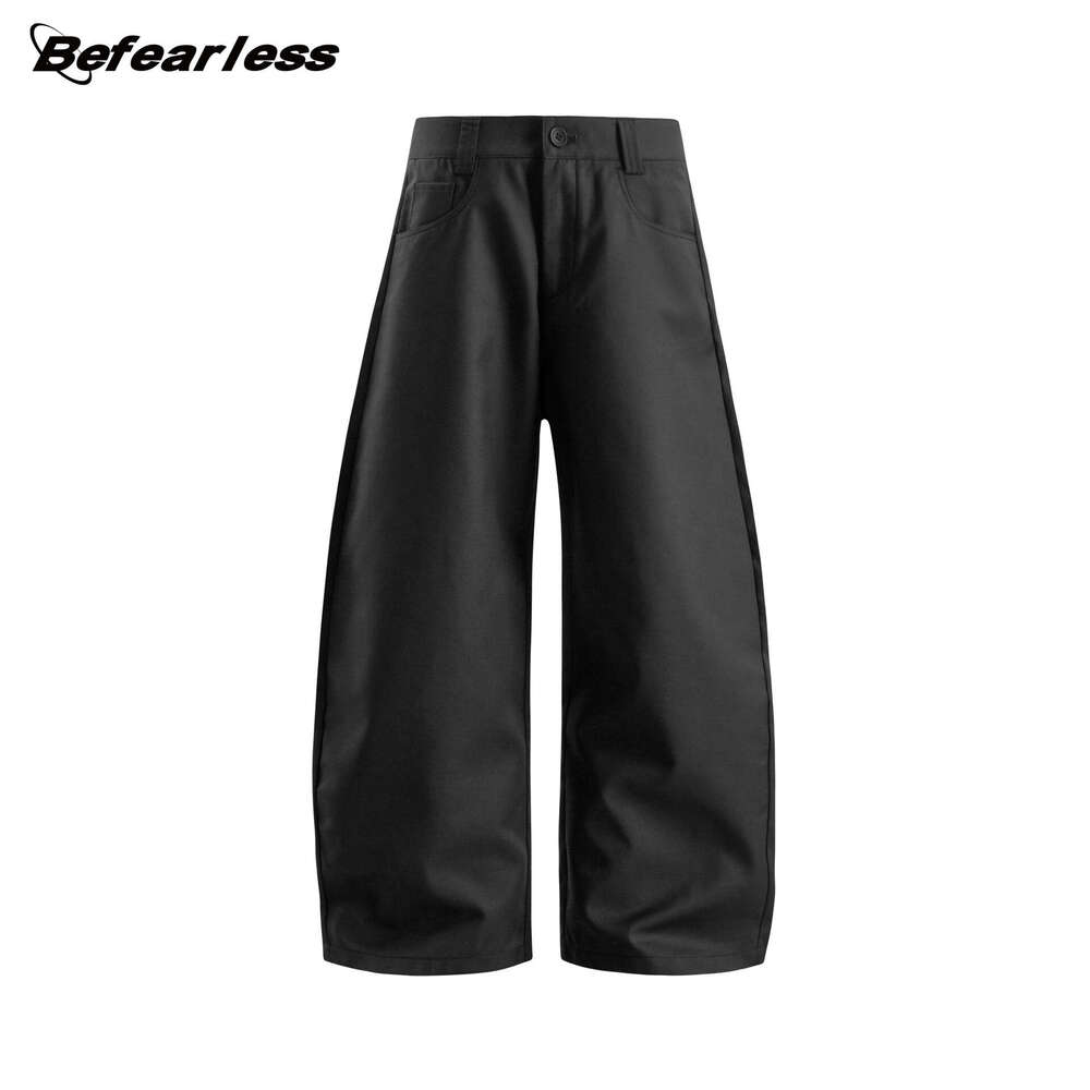 American Style Draped Scimitar Trousers Men's Trendy Loose Fit Suit Casual Long Pants B5