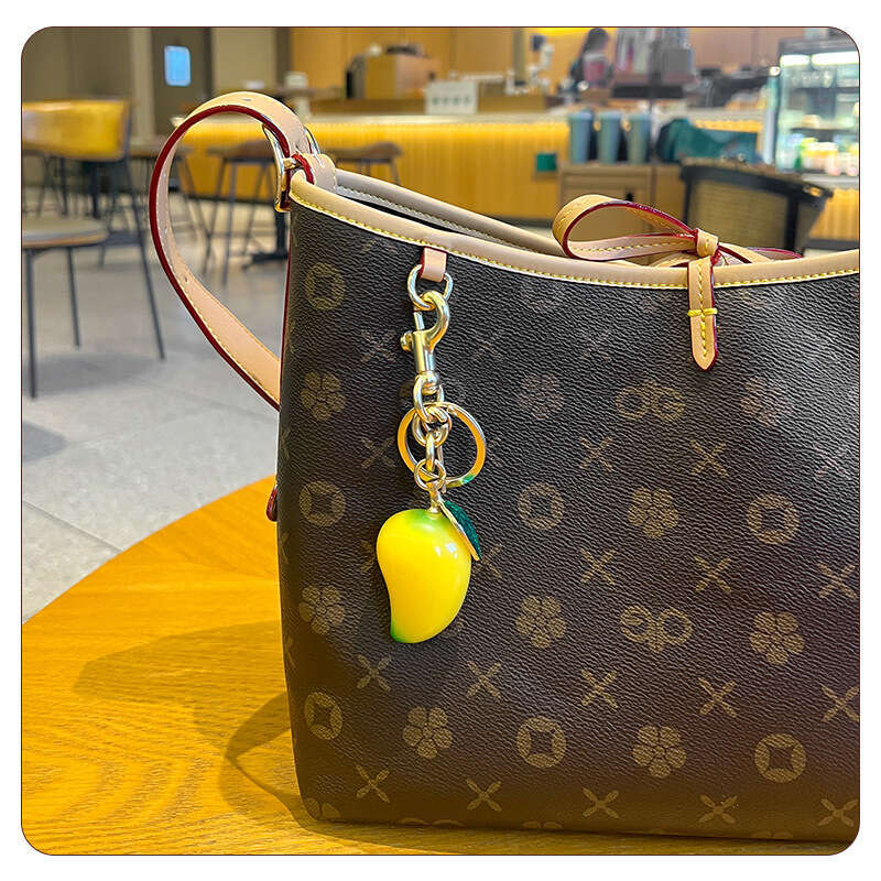 Ins Super Popular Keychain C Brand Women's Bag Accessories Mango Fruit Car Key Pendant Valentine's Day Gift