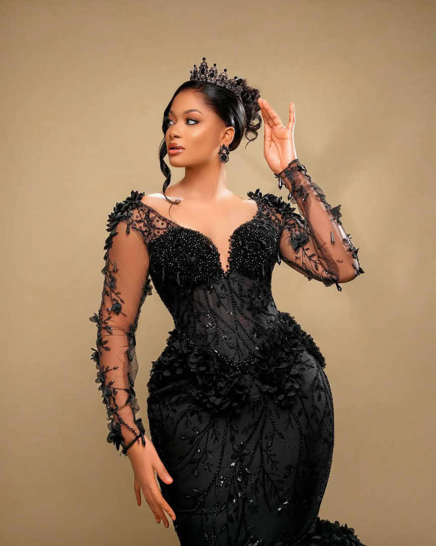 Luxury Mermaid Evening Dresses For Women Sweetheart Neck Long Sleeves Gown Sequins Crystal Floor Length Dress Party Customized Dress