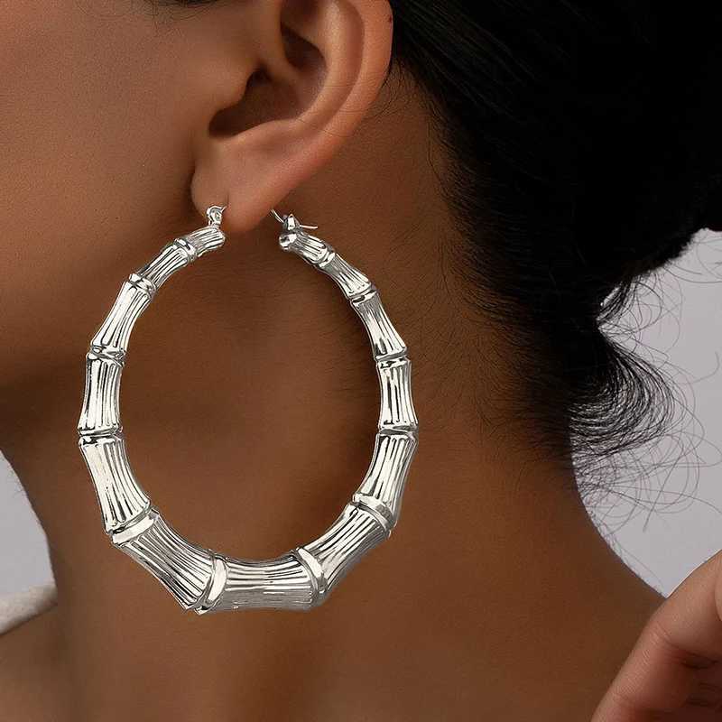 Large Metal Hoop Bamboo Joint Clip On Earrings For Women Fashion Jewelry Classic Timel New Styles Wholesale Gifts MQF015XJ250814