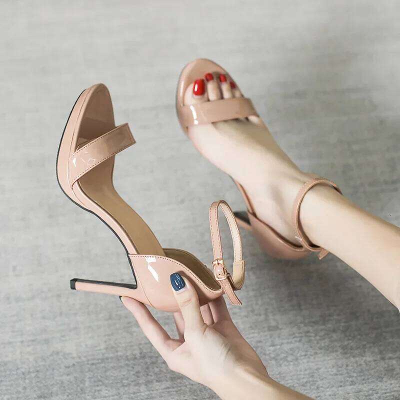High-heeled Shoes Summer Footwear Stiletto Platform Buckle Sandals Elegant Party Dress Women Shoe Small Size 32 Designer