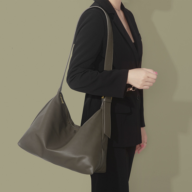 Korean and Japanese Soft Leather Lazy Wind Large Capacity Tote Ins Style Casual Fashion Shoulder Bag for Women