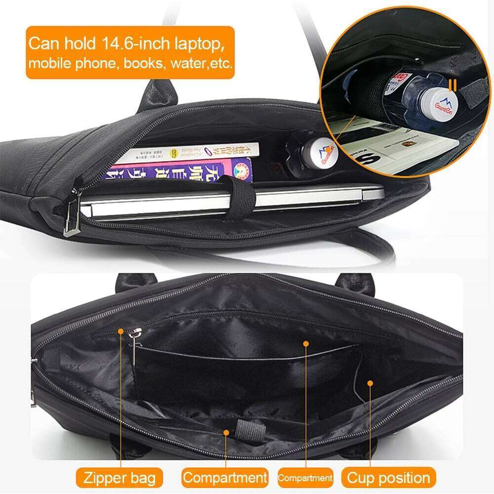 Large capacity briefcase bag Business men 14 inch Laptop Notebook Bag canvas Handbags Men's Office Bags Oxford Fabric