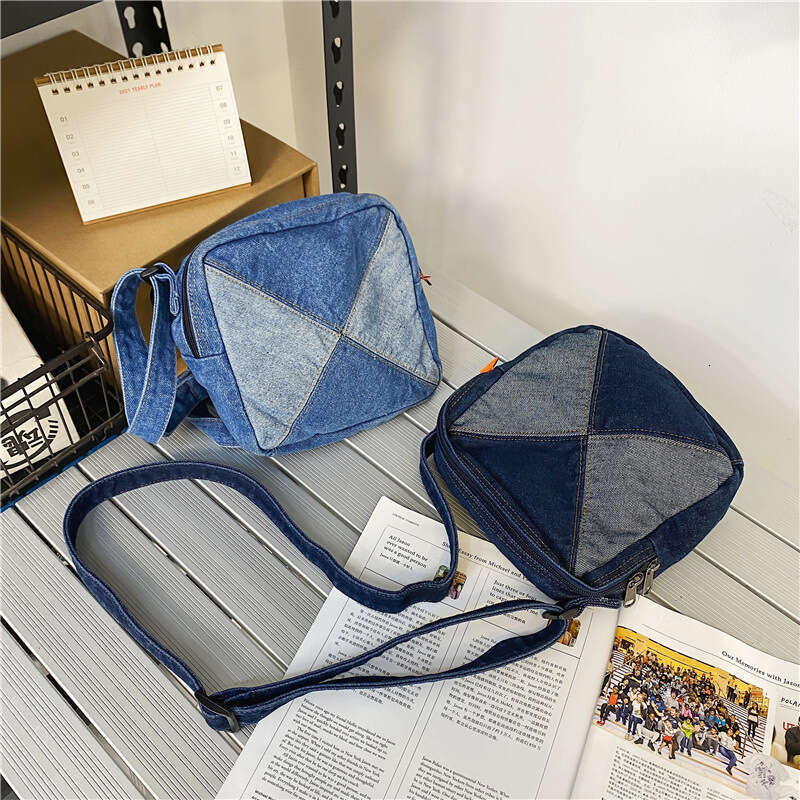 Bags Designer Women 2025 New Ins Color-Block Denim Small Square Unisex Versatile Shoulder Student Crossbody Bag Trendy Cool