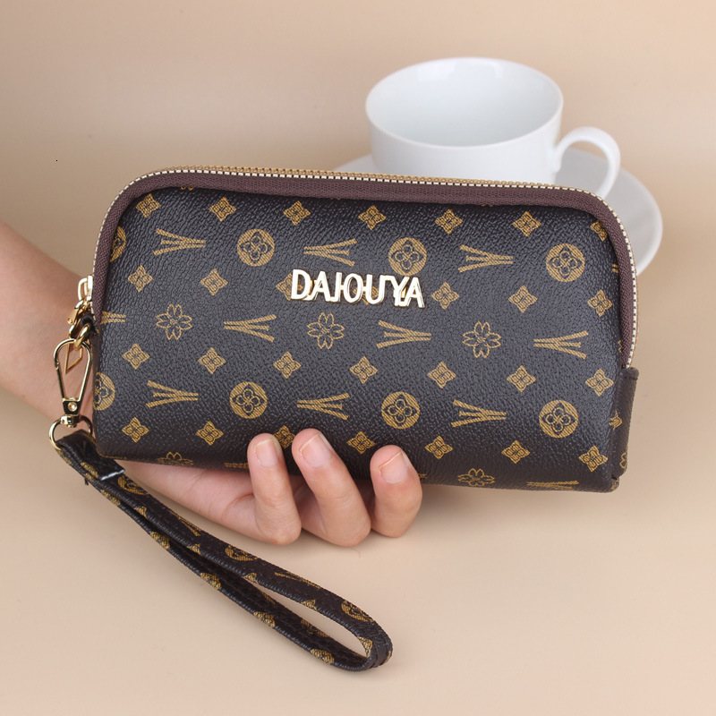 Luxury Brand Designer Bag 2025 New Korean And Japanese Style Wallet Double Zipper Old Flower Clutch Women's Long Phone Bag Fashion Coin Purse