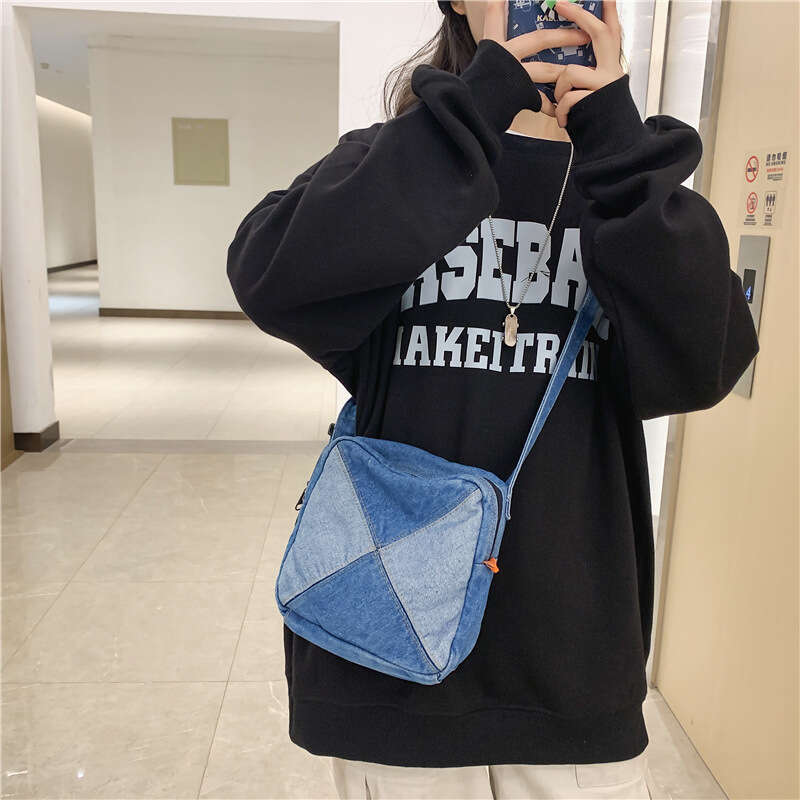 Bags Designer Women 2025 New Ins Color-Block Denim Small Square Unisex Versatile Shoulder Student Crossbody Bag Trendy Cool