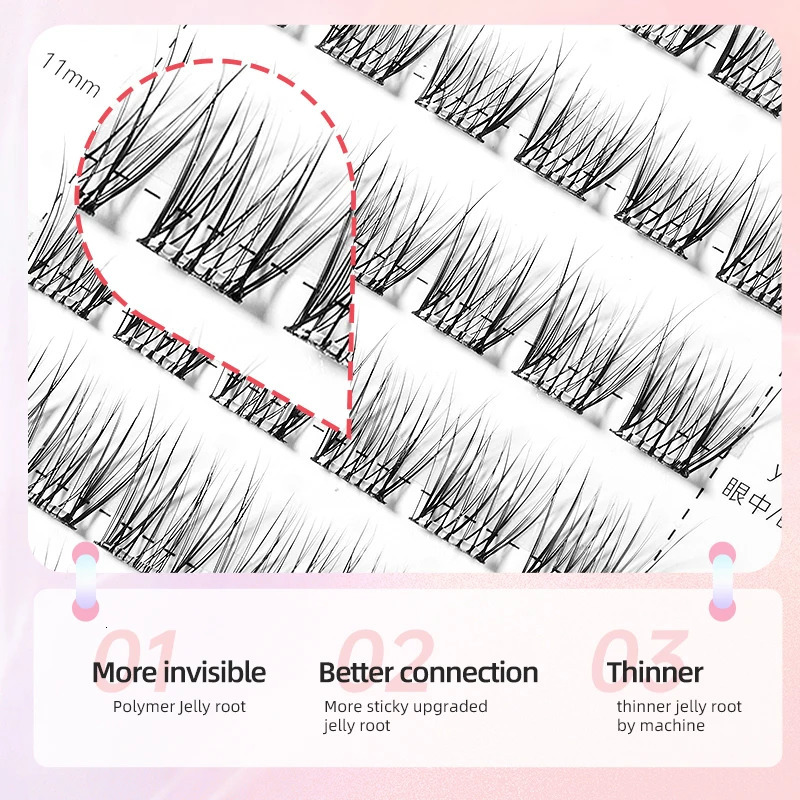Yelix Selfadhesive Glue Free False Eyelashes Reusable DIY Segmented Lashes Clusters No Needed Natural Soft 250811
