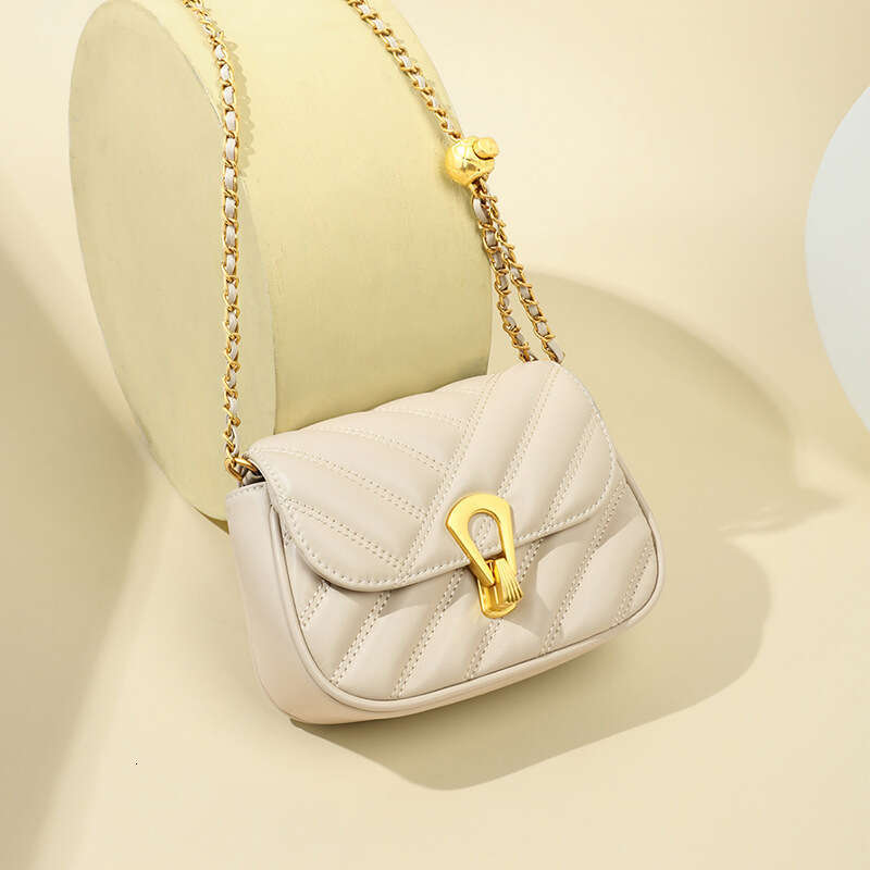 Summer Women Crossbody New Small Versatile Chain Light Luxury Genuine Leather Underarm Commuter Bag Handbag